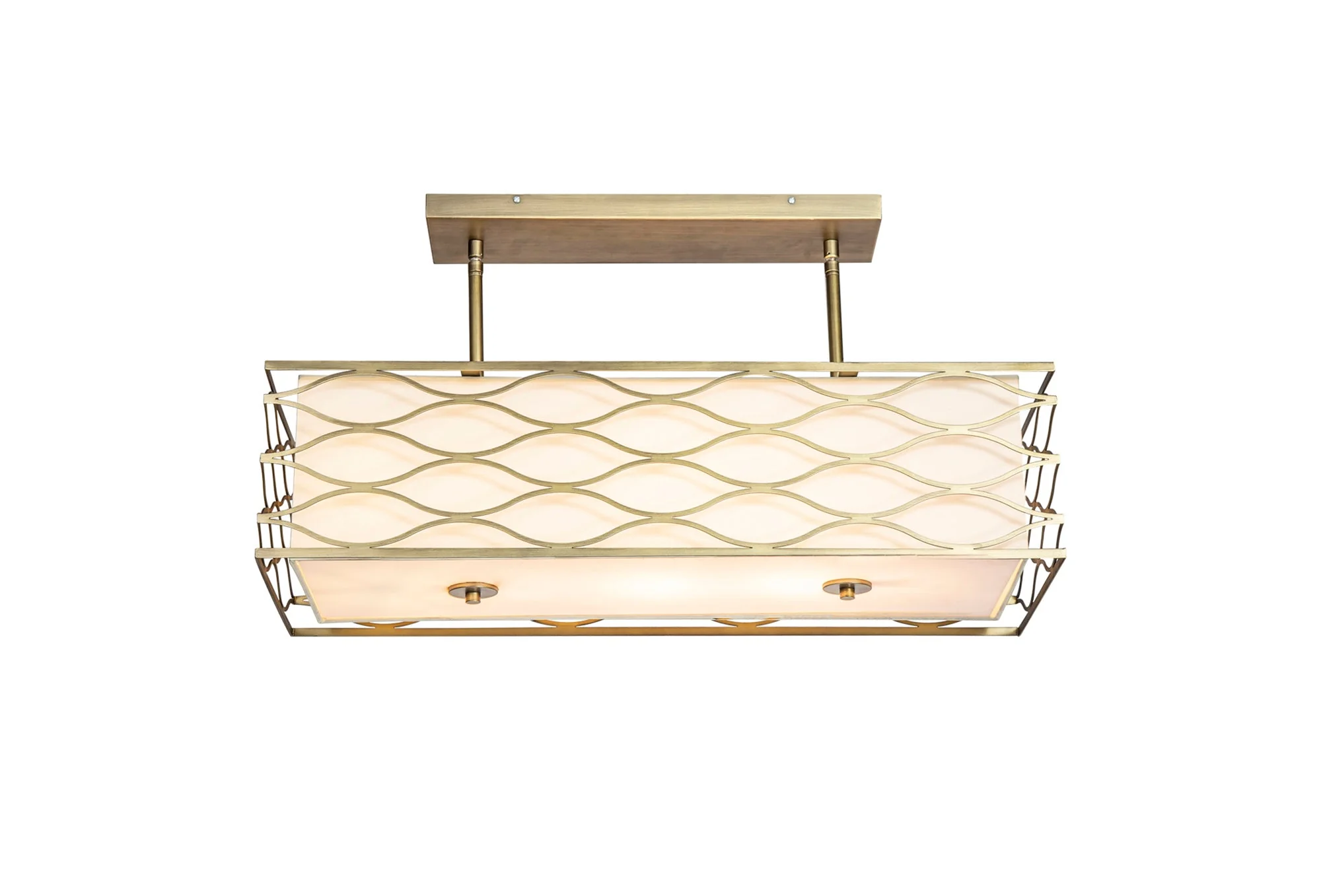 Edgerton Rectangle Kitchen Table/Island Light, 5 Light - Aged Gold & Cream Fabric Shade - Image 5
