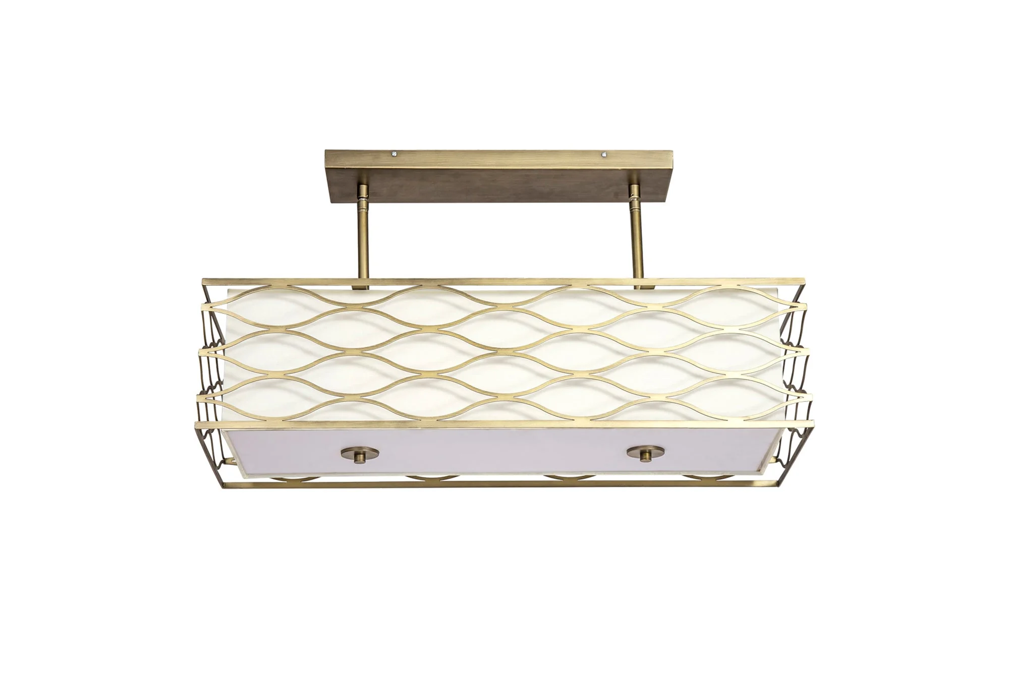 Edgerton Rectangle Kitchen Table/Island Light, 5 Light - Aged Gold & Cream Fabric Shade - Image 6