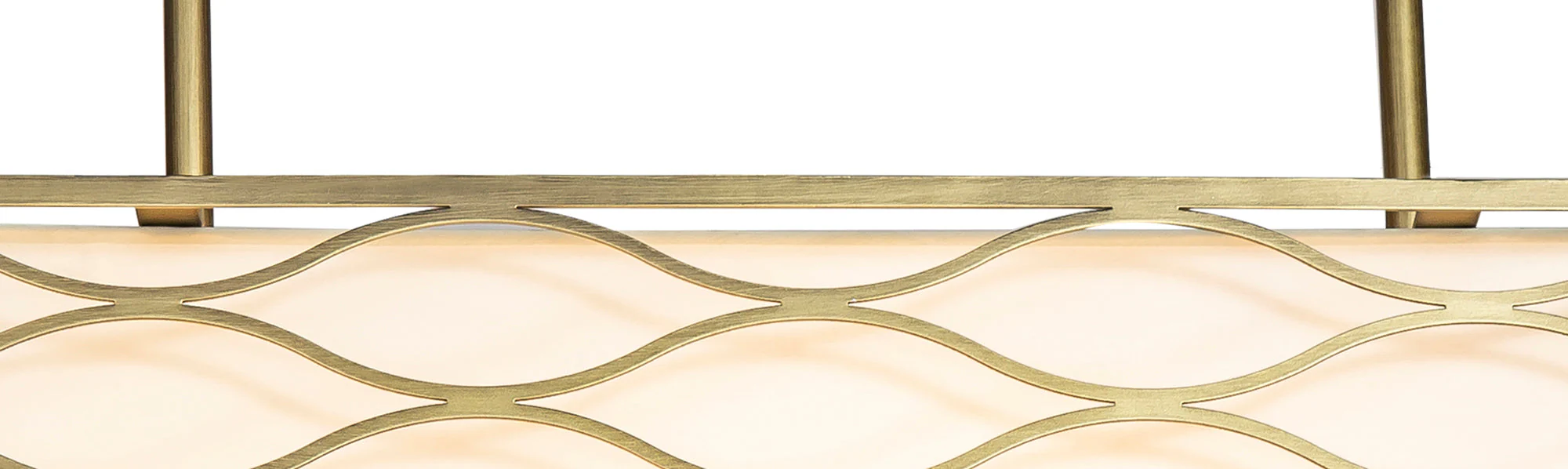 Edgerton Rectangle Kitchen Table/Island Light, 5 Light - Aged Gold & Cream Fabric Shade - Image 9
