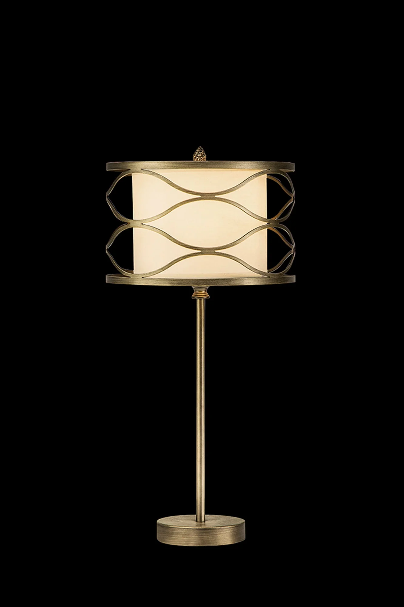 Edgerton Table Lamp 1 Light E27 Aged Gold  &  Cream Fabric Shade - Image 3