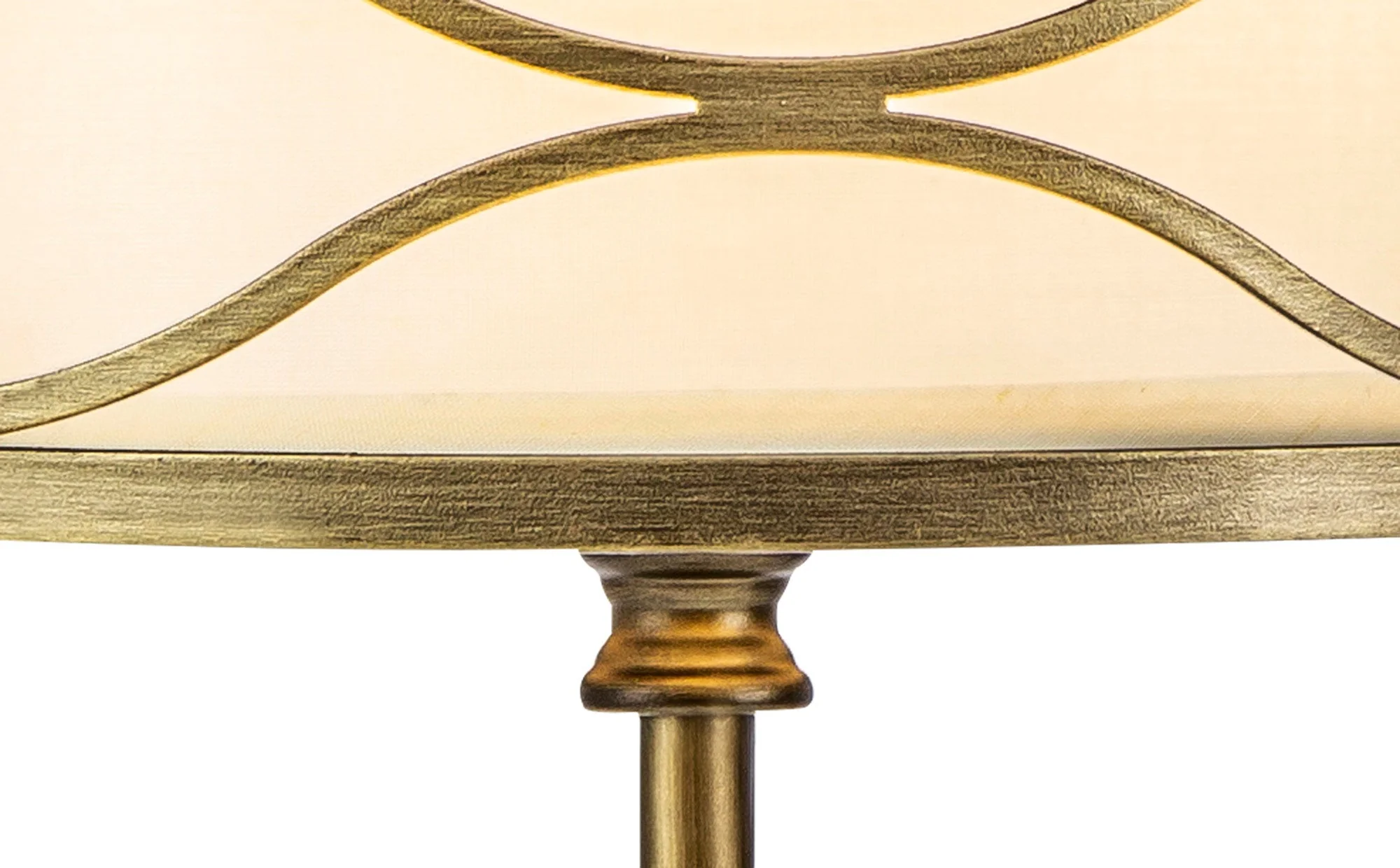 Edgerton Table Lamp 1 Light E27 Aged Gold  &  Cream Fabric Shade - Image 6