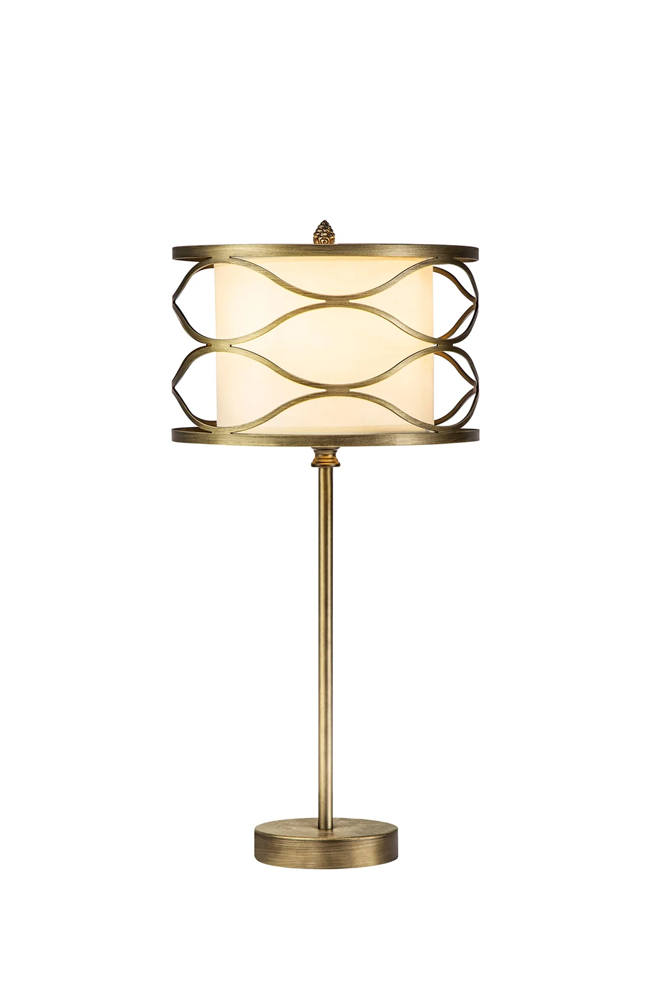 Edgerton Table Lamp 1 Light E27 Aged Gold  &  Cream Fabric Shade - Image 7
