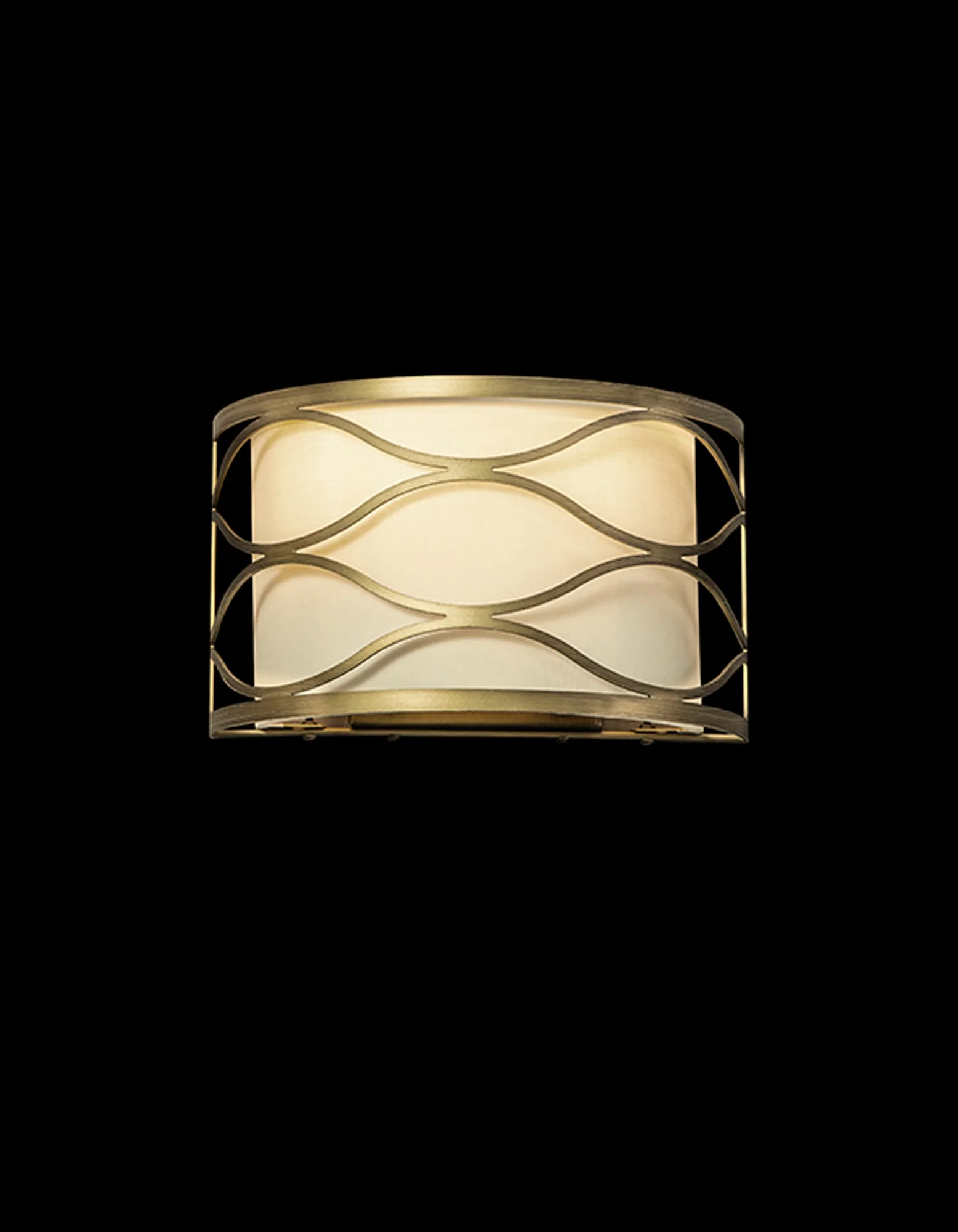 Edgerton Wall Lamp 2 Light E14 Aged Gold  &  Cream Fabric Shade - Image 3