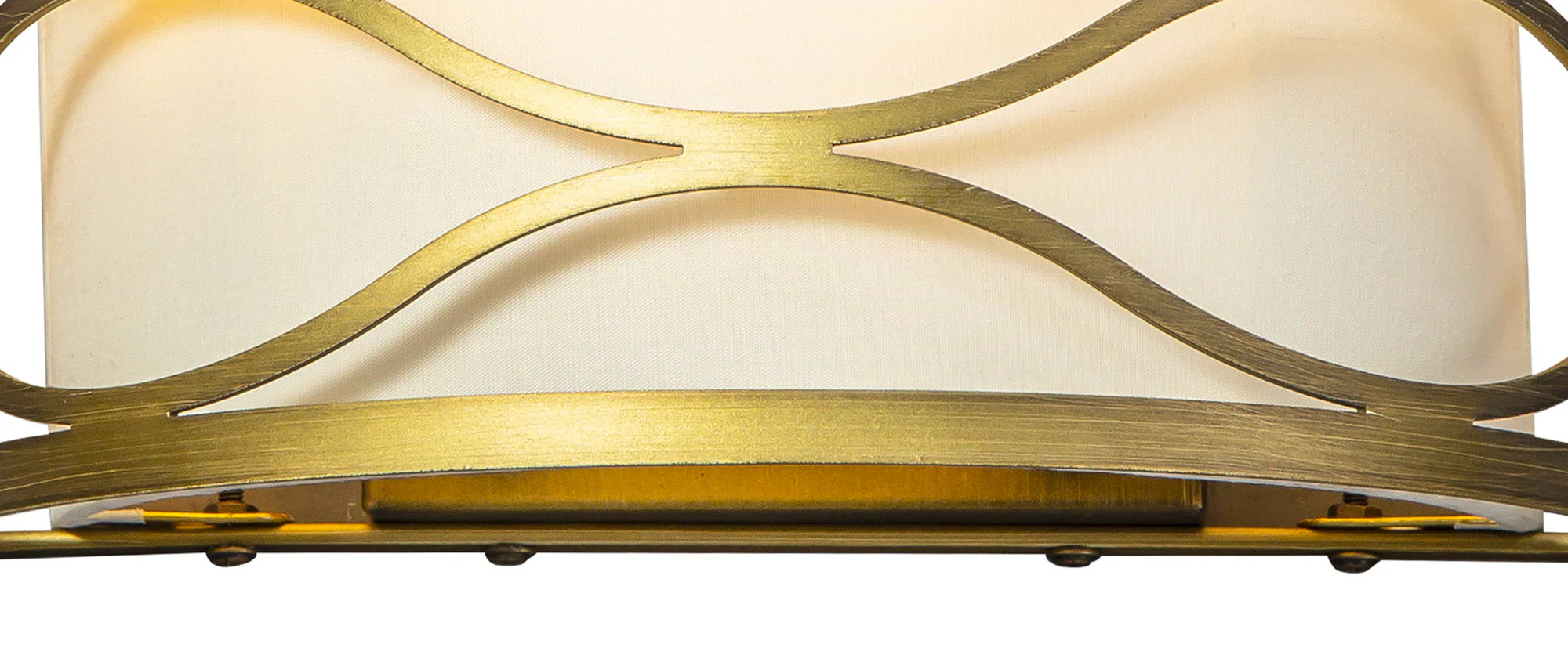 Edgerton Wall Lamp 2 Light E14 Aged Gold  &  Cream Fabric Shade - Image 8