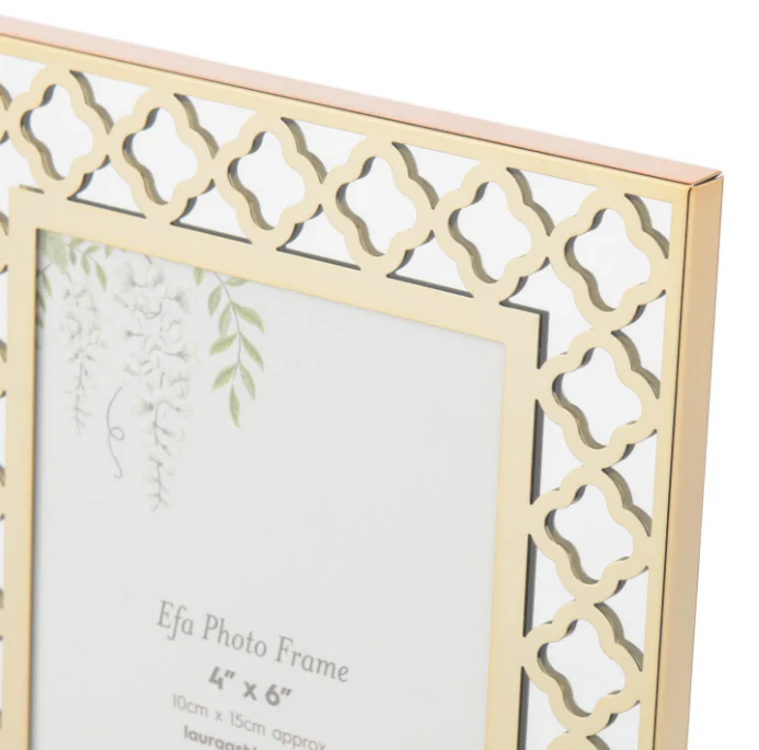 Efa Photo Frame Polished Gold and Mirror 4" x 6" - Image 2