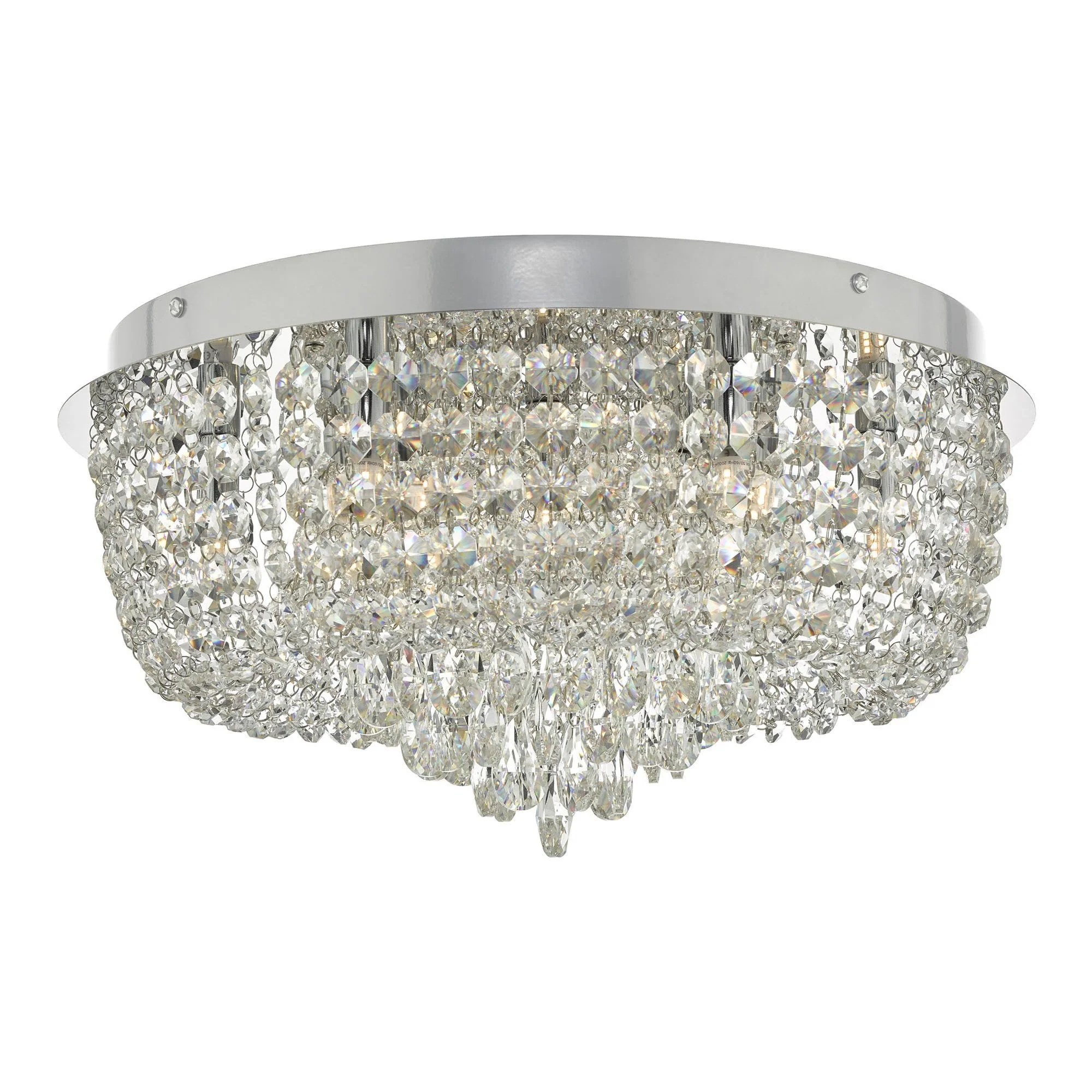 Eitan 9 Light Beaded Flush Clear and Polished Chrome - Image 2