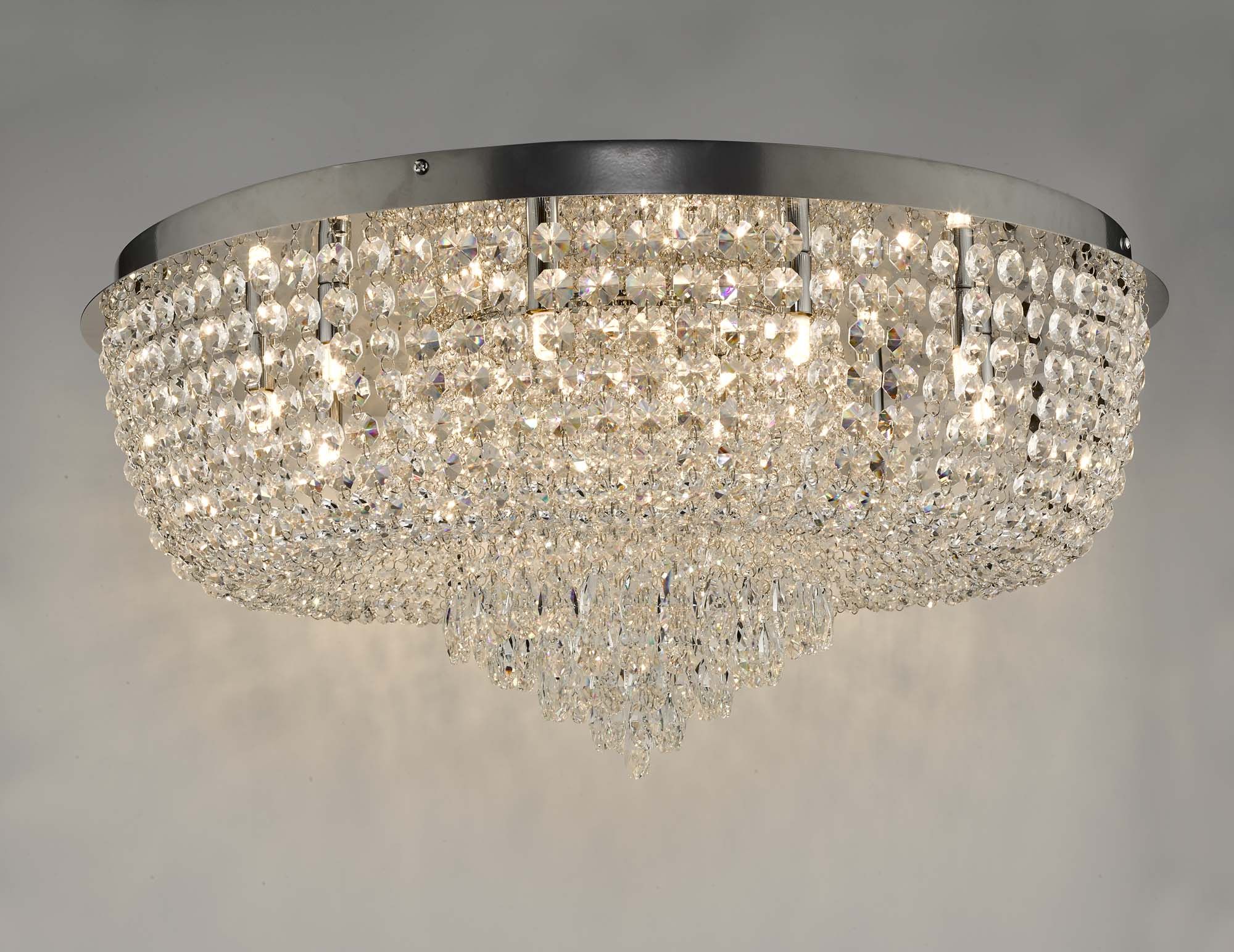 Eitan 9 Light Beaded Flush Clear and Polished Chrome - Image 8