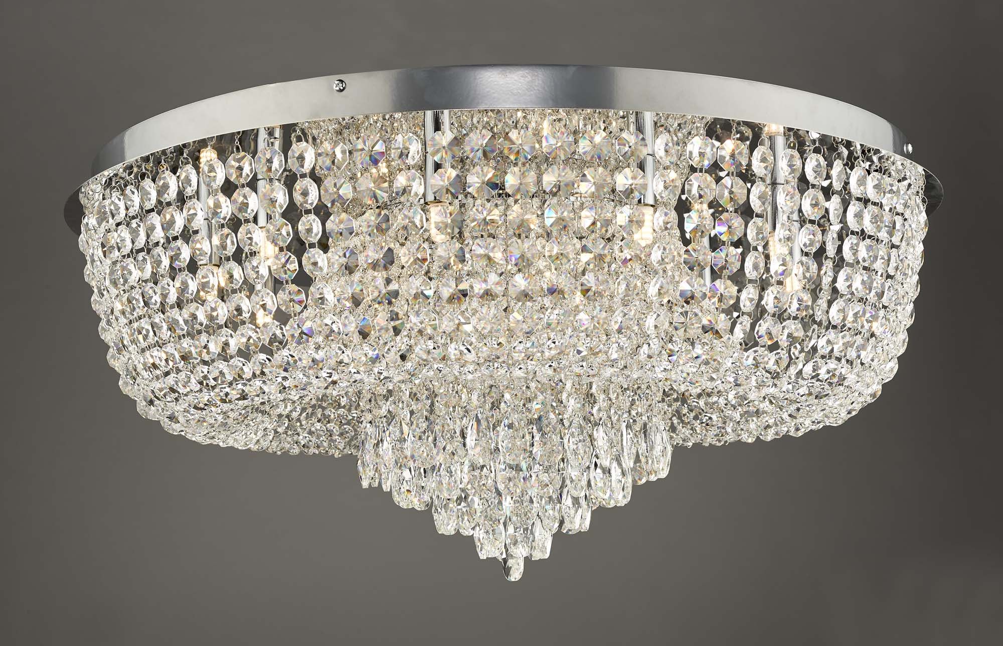Eitan 9 Light Beaded Flush Clear and Polished Chrome - Image 9