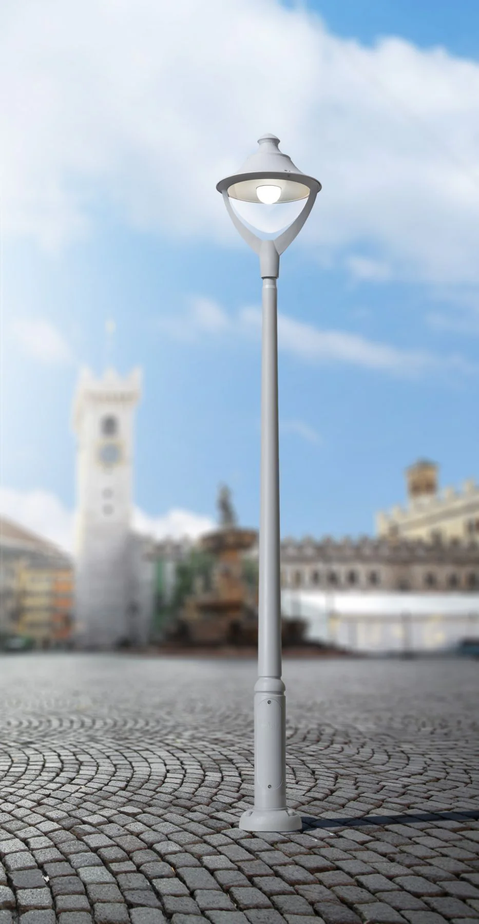 Ektor 2500 Post Light with Beppe 400 IP55 - Black/Grey - Image 2