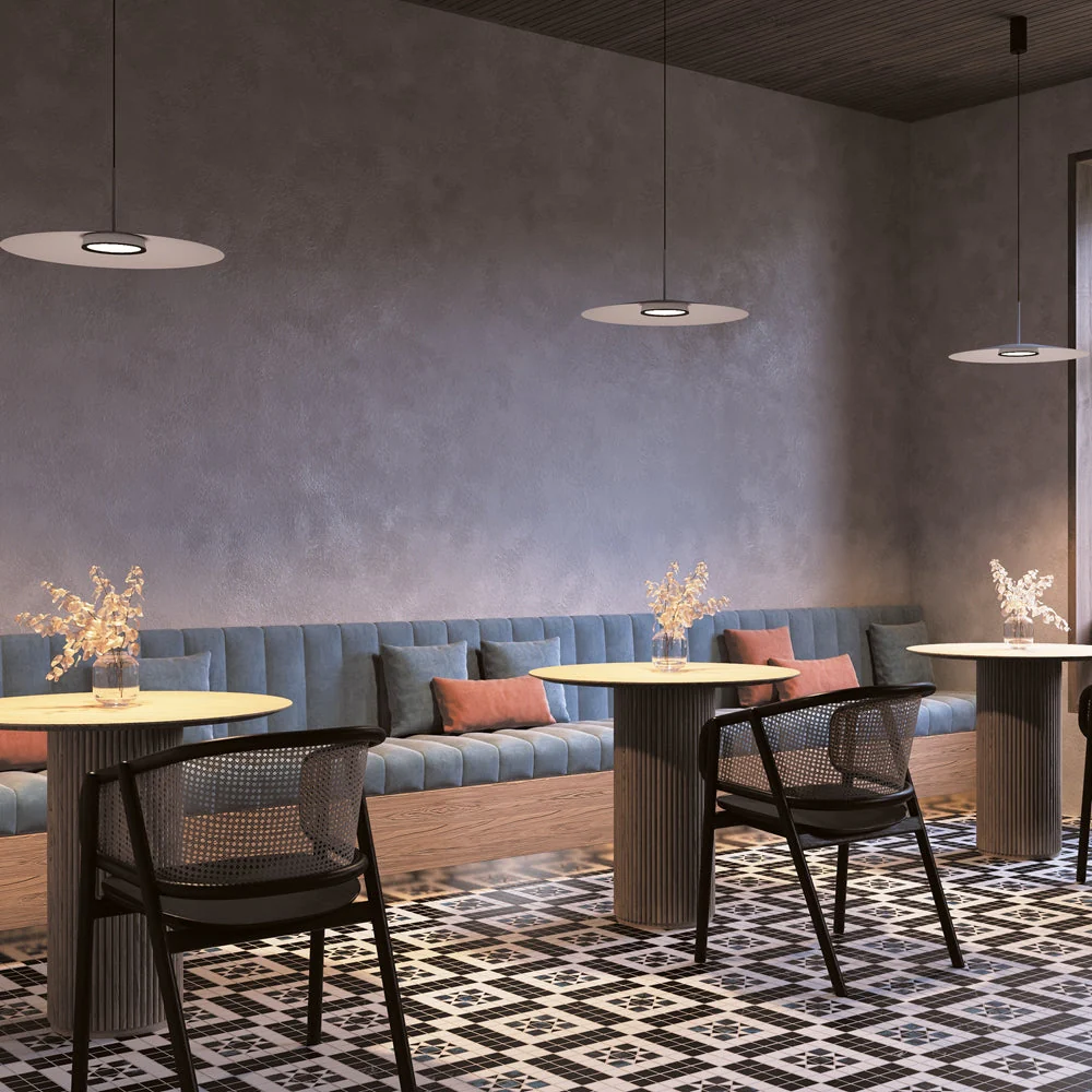 El Plate Pendant lamp- Black/ White Finishes - Image 2