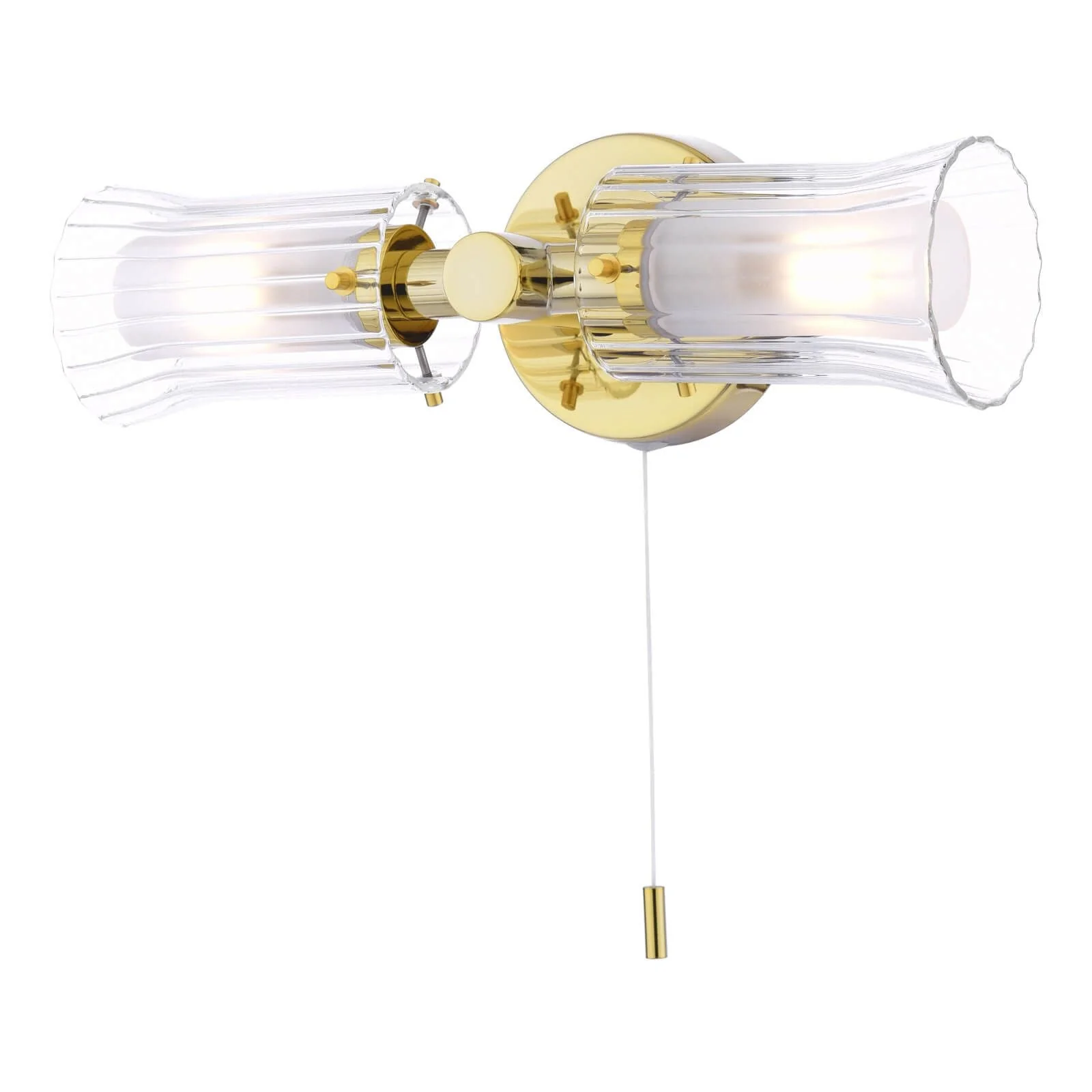 Elba 2Lt Bathroom Mirror Light IP44 - Polished Chrome/Gold