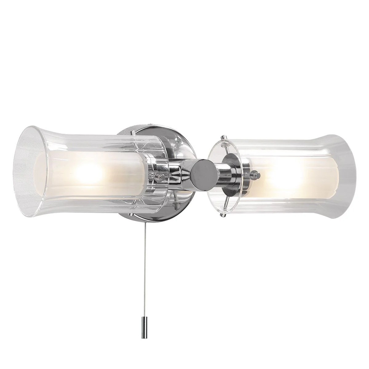 Elba 2Lt Bathroom Mirror Light IP44 - Polished Chrome/Gold - Image 2