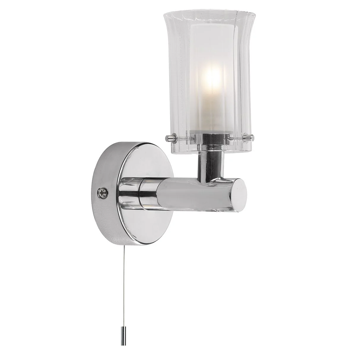 Elba Bathroom Wall Light Polished Gold/Chrome Glass IP44 - Image 4
