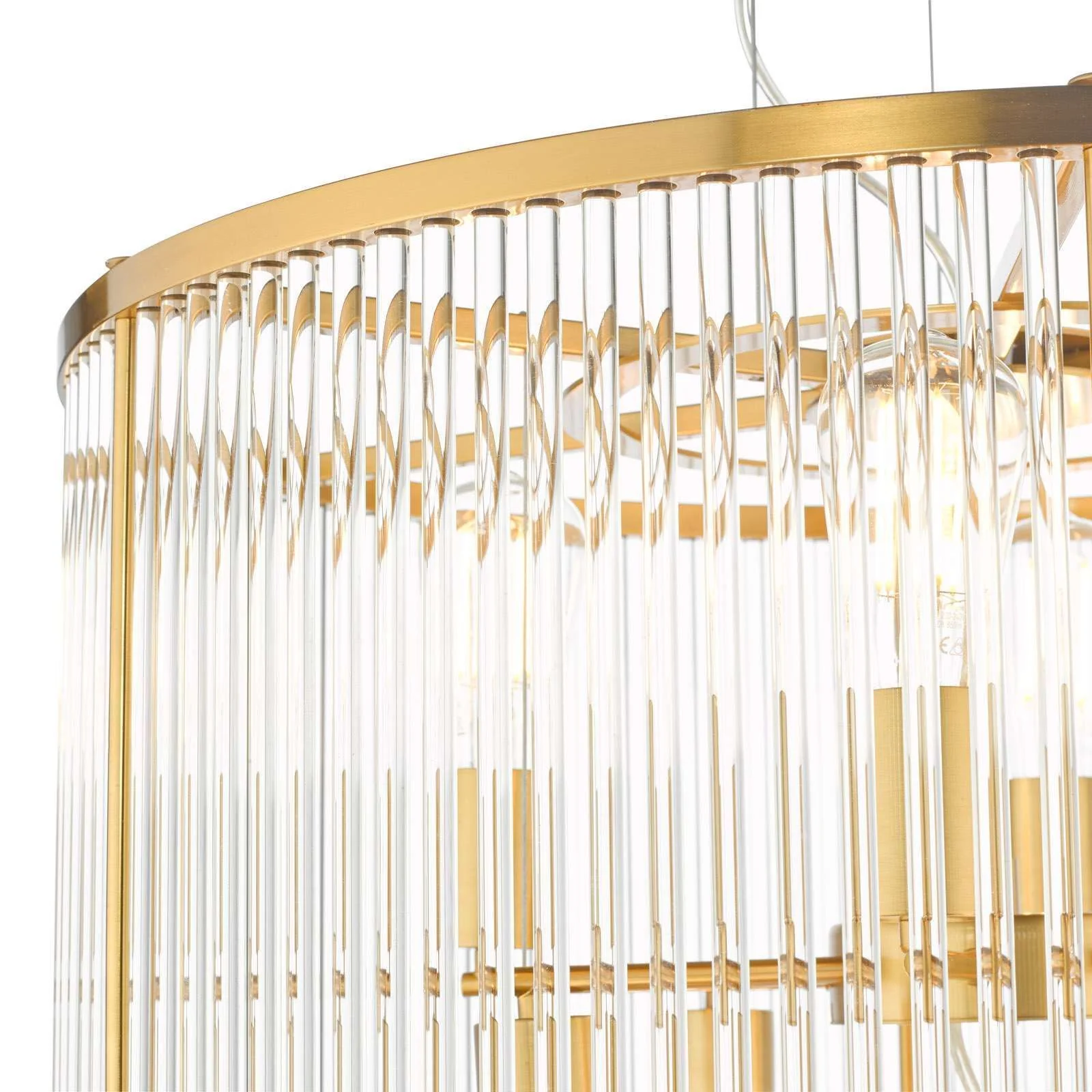 Eleanor 15Lt Chandelier Ceiling Light - Natural Brass & Glass - Image 3