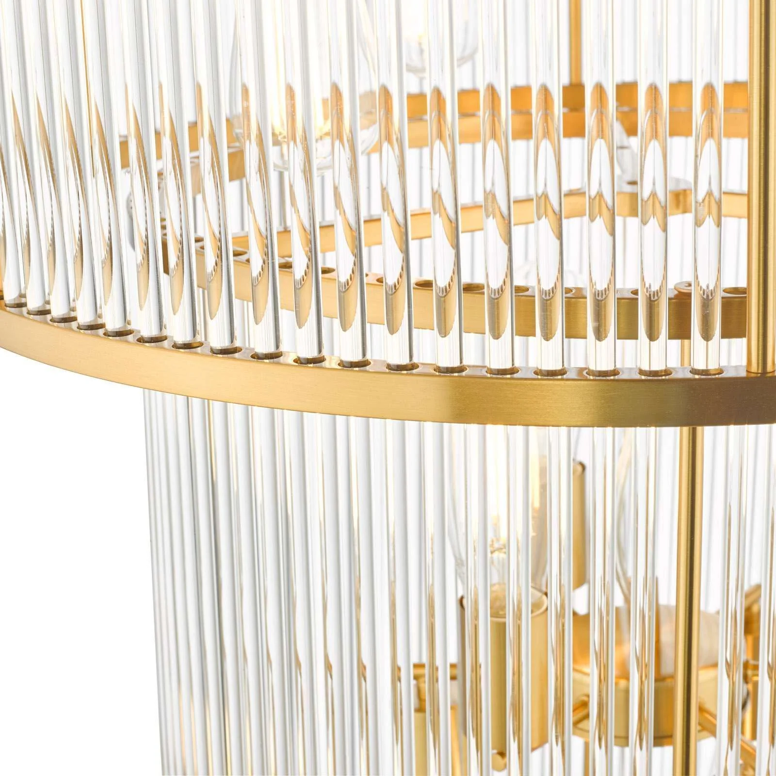 Eleanor 15Lt Chandelier Ceiling Light - Natural Brass & Glass - Image 4