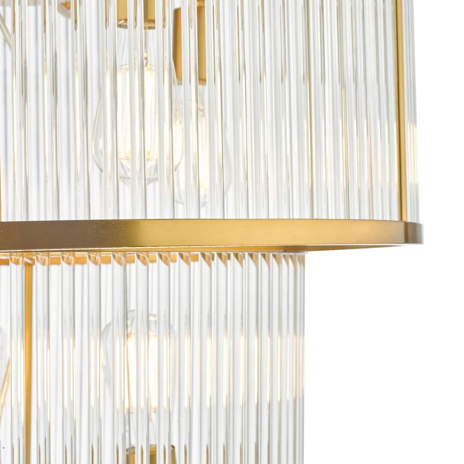 Eleanor 15Lt Chandelier Ceiling Light - Natural Brass & Glass - Image 5