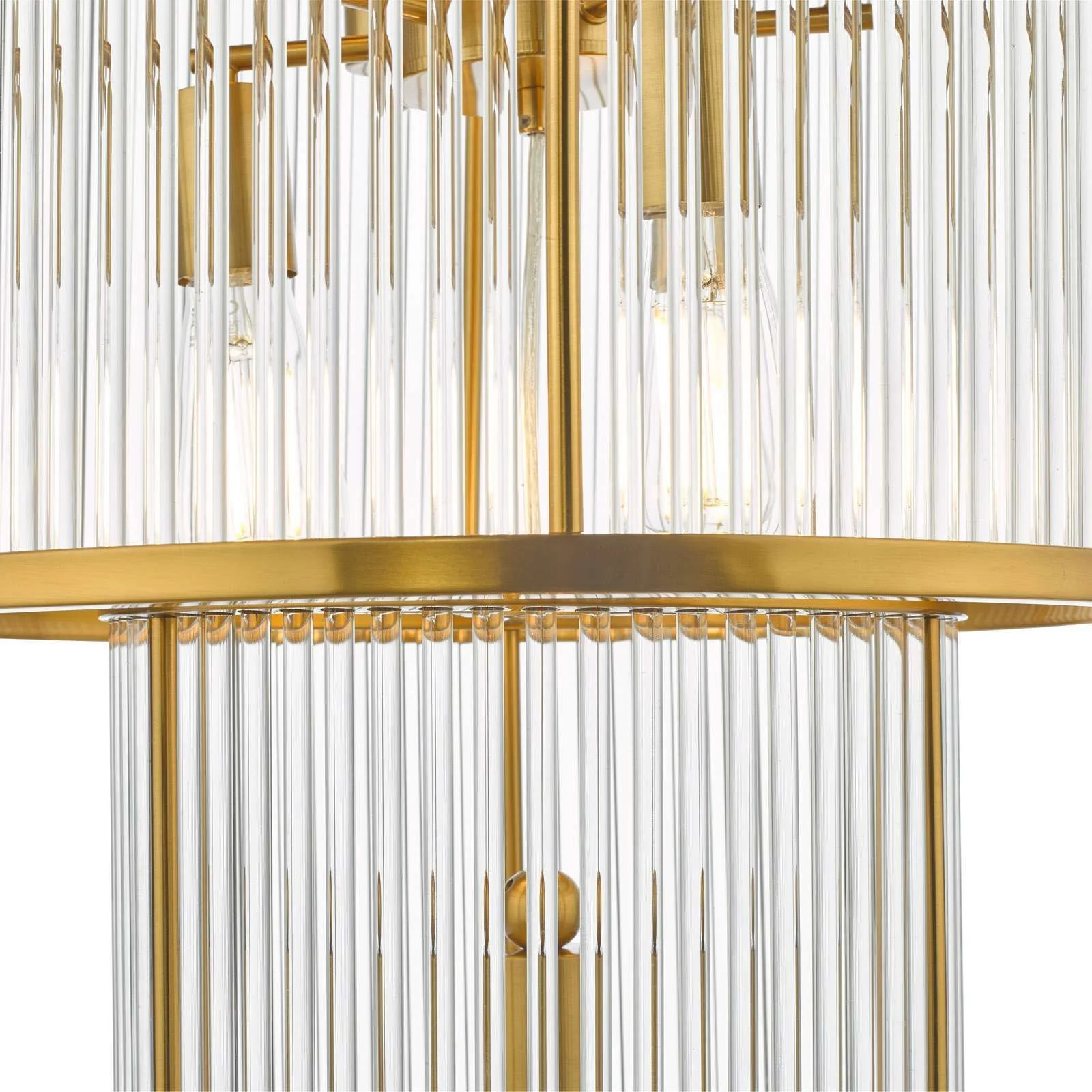 Eleanor 15Lt Chandelier Ceiling Light - Natural Brass & Glass - Image 7