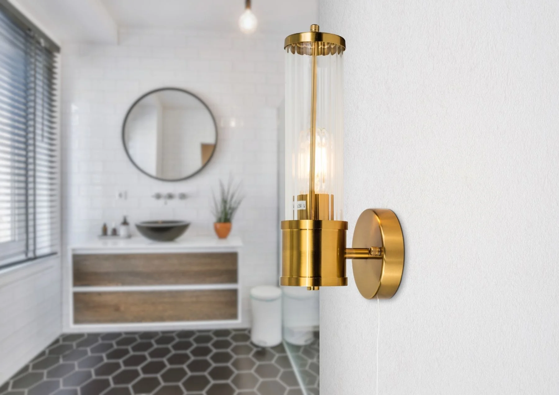 Eleanor Bathroom Light Wall Light- Brushed Brass/ Satin Chrome - Image 10