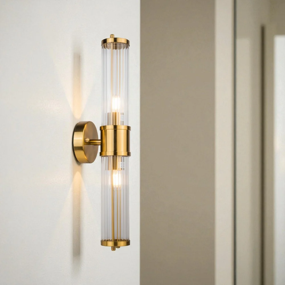 Eleanor Bathroom Light Wall Light- Brushed Brass/ Satin Chrome - Image 6