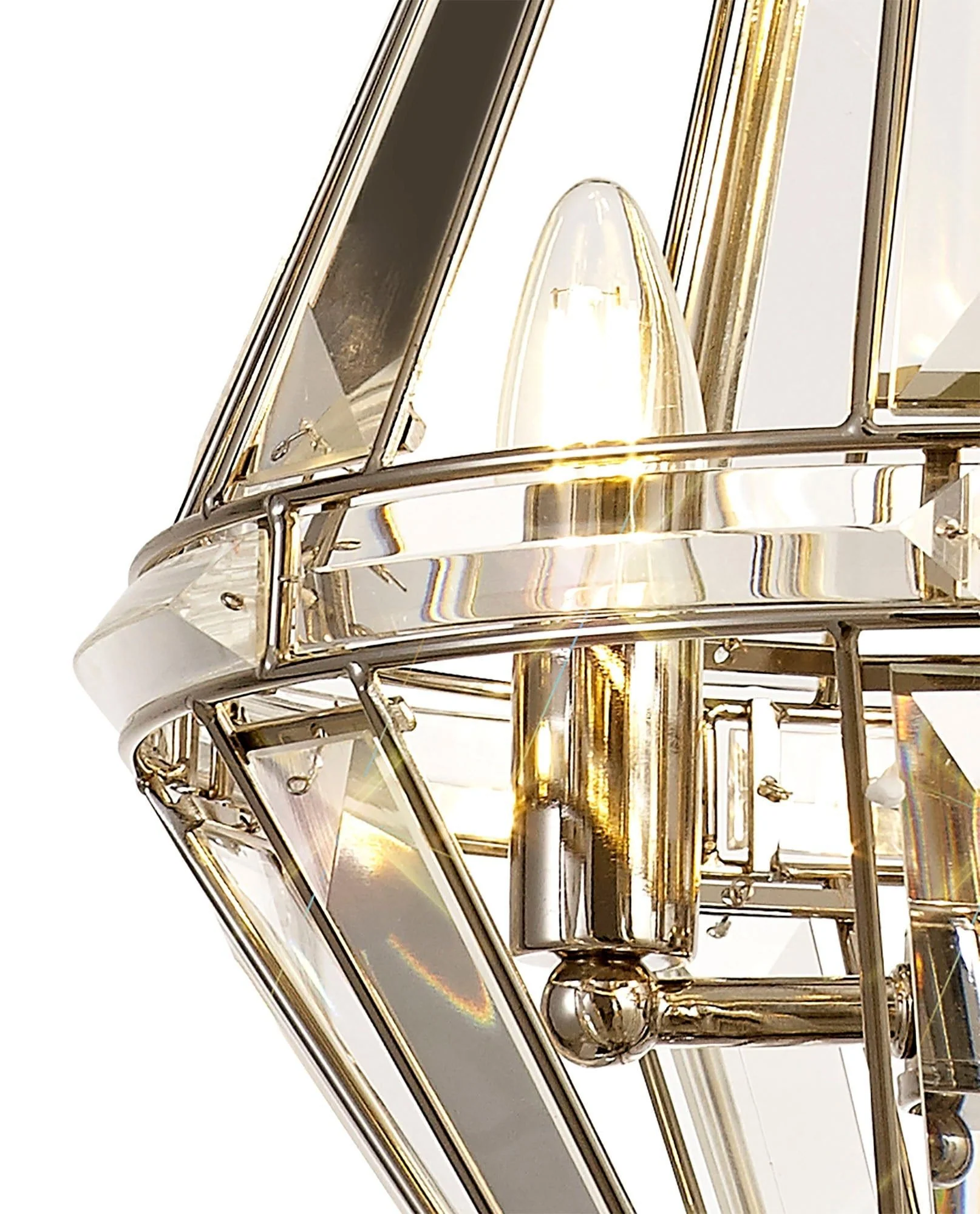 Orlando 3Lt Diamond/Tear Drop Pendant - Polished Nickel - Image 3