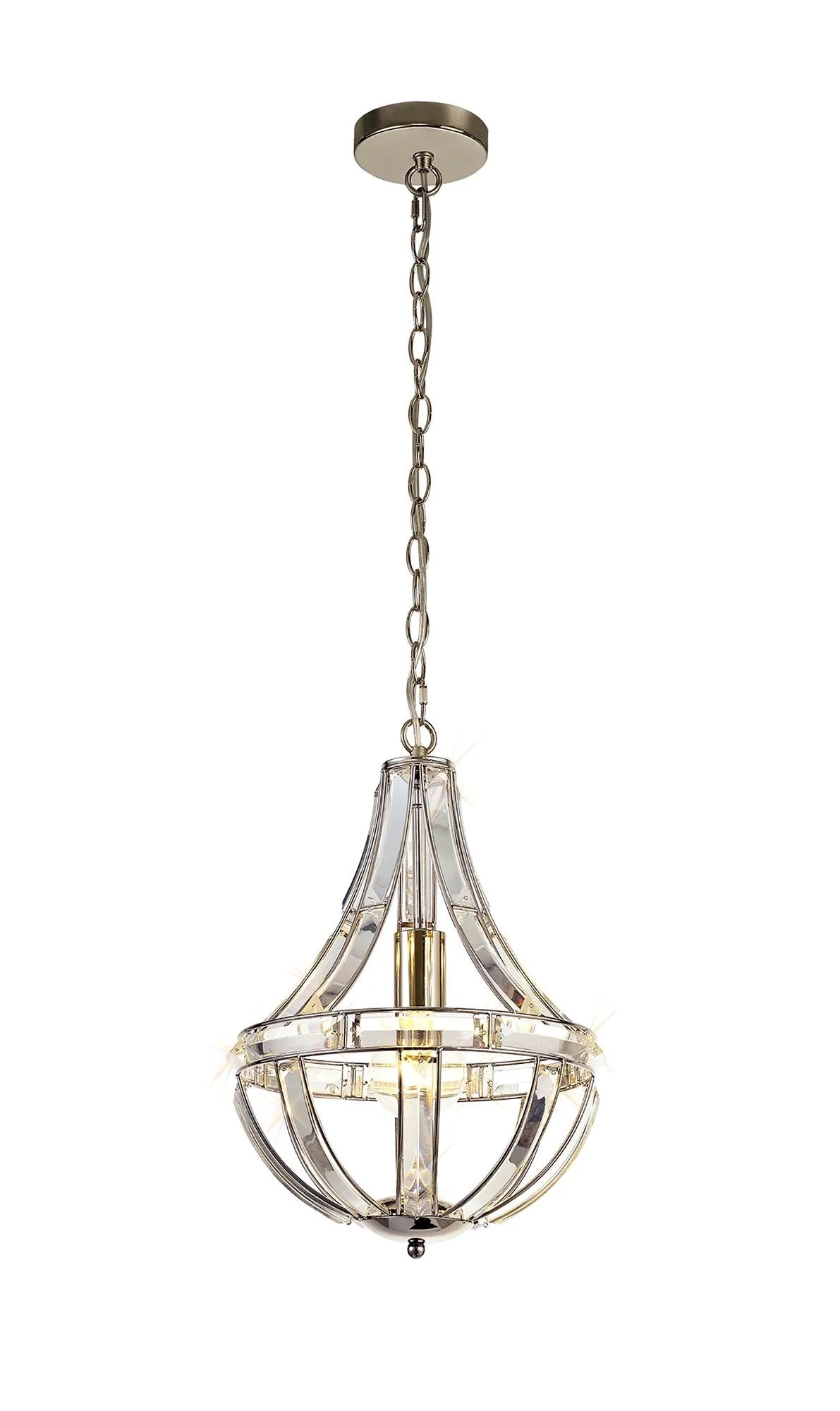 Orlando 3Lt Diamond/Tear Drop Pendant - Polished Nickel - Image 6