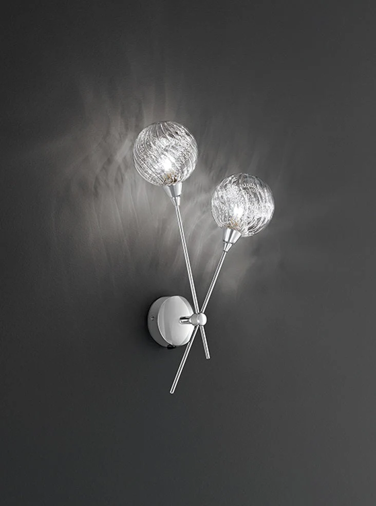 Electron 2Lt Indoor Double Wall Light - Chrome Finish - Image 2