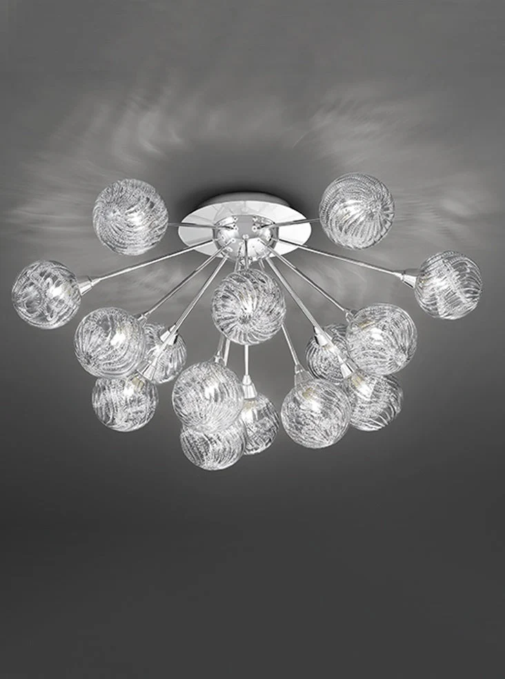 Electron 5/15Lt Indoor Semi-Flush Ceiling Light - Chrome Finish - Image 2