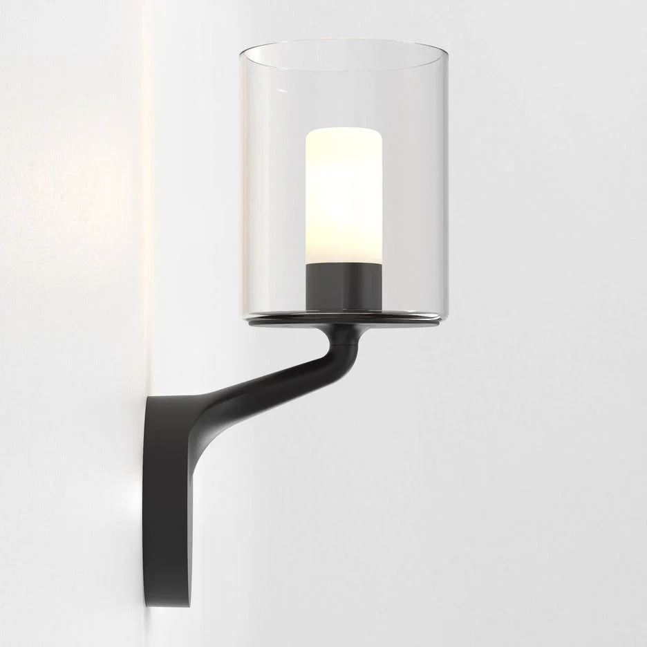 Elena Bathroom Wall Light IP44 - Matt Black/Polished Chrome - Image 3