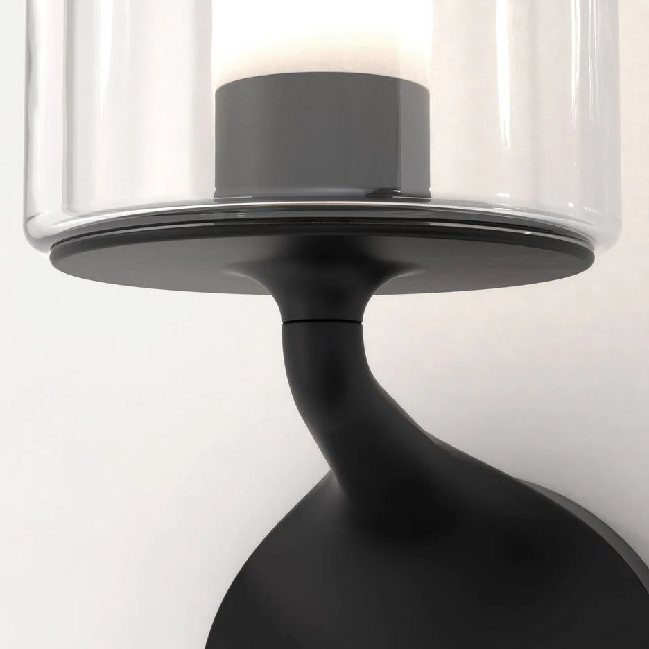 Elena Bathroom Wall Light IP44 - Matt Black/Polished Chrome - Image 4