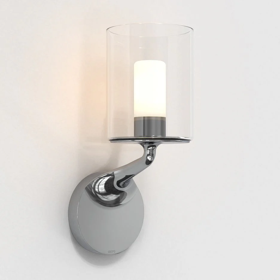 Elena Bathroom Wall Light IP44 - Matt Black/Polished Chrome - Image 6