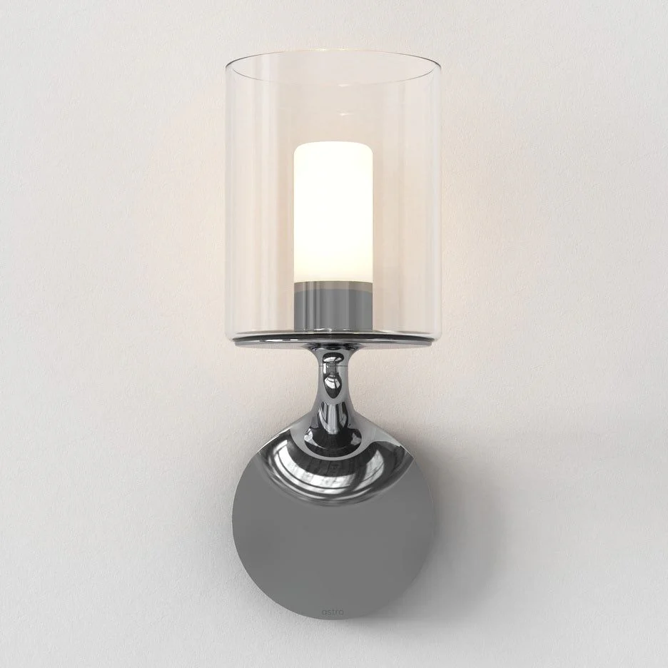 Elena Bathroom Wall Light IP44 - Matt Black/Polished Chrome - Image 7