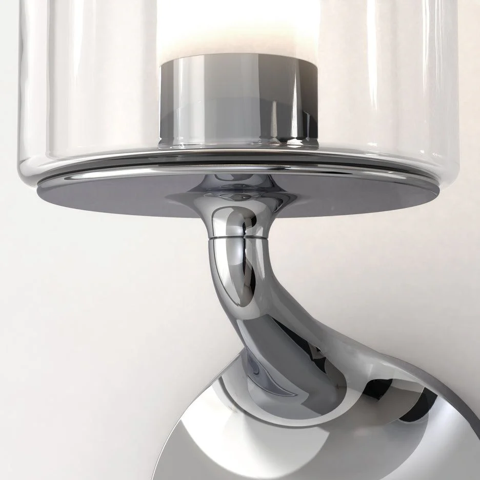Elena Bathroom Wall Light IP44 - Matt Black/Polished Chrome - Image 8