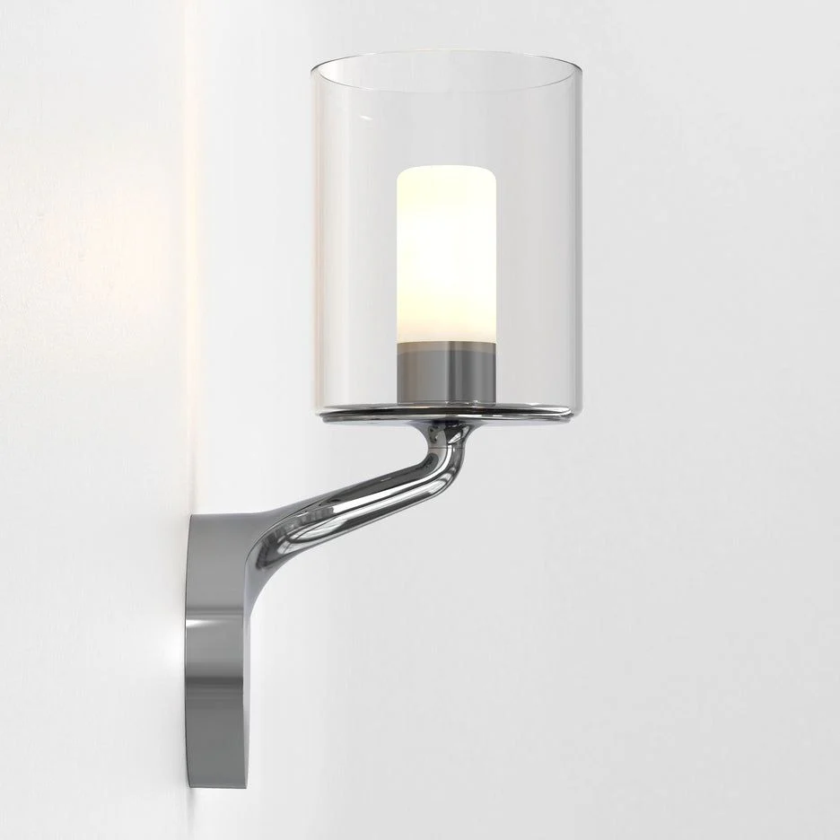 Elena Bathroom Wall Light IP44 - Matt Black/Polished Chrome - Image 9