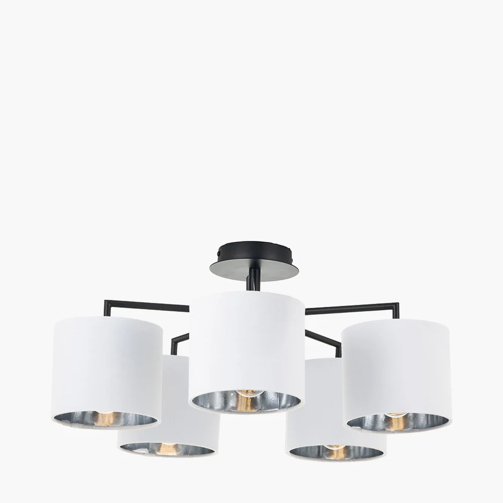 Elin 5Lt Pendant - Silver/Black - Image 2
