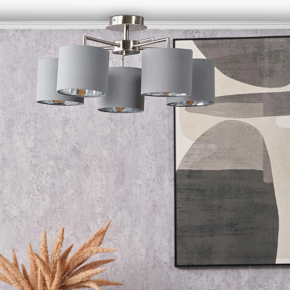 Elin 5Lt Pendant - Silver/Black - Image 3