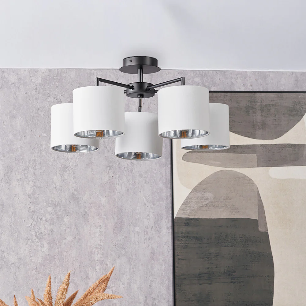 Elin 5Lt Pendant - Silver/Black - Image 4