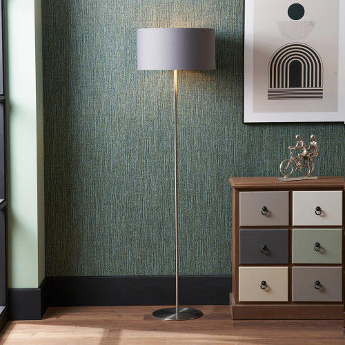Elin Brushed Silver and Steel Grey Floor Lamp - Image 2