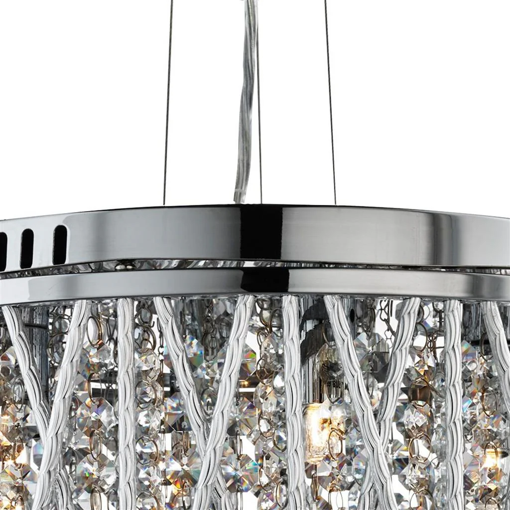 Elise 3/4/5/7Lt Crystal Ceiling Light to Semi-Flush - Chrome Metal & Crystal - Image 3
