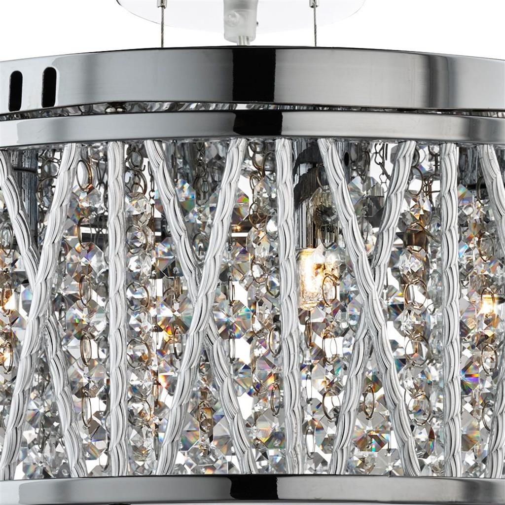 Elise 3/4/5/7Lt Crystal Ceiling Light to Semi-Flush - Chrome Metal & Crystal - Image 7