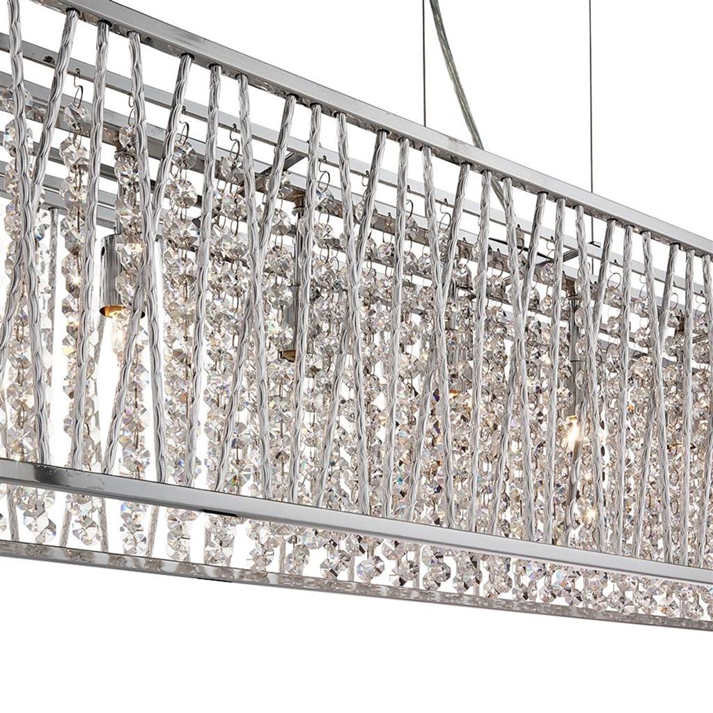 Elise 8Lt Kitchen Light - Chrome Metal & Clear Crystal - Image 2