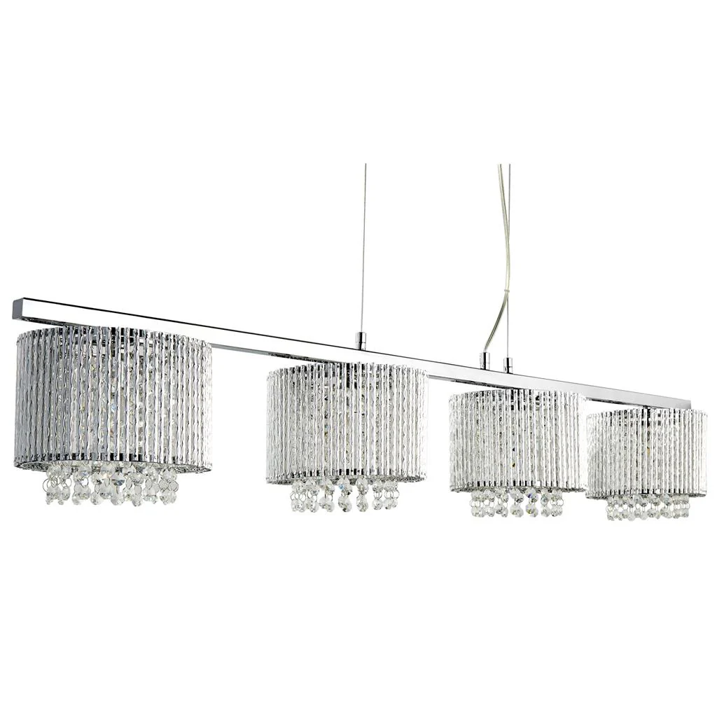 Elise II 4Lt Kitchen Light - Chrome Metal & Clear Crystal - Image 2