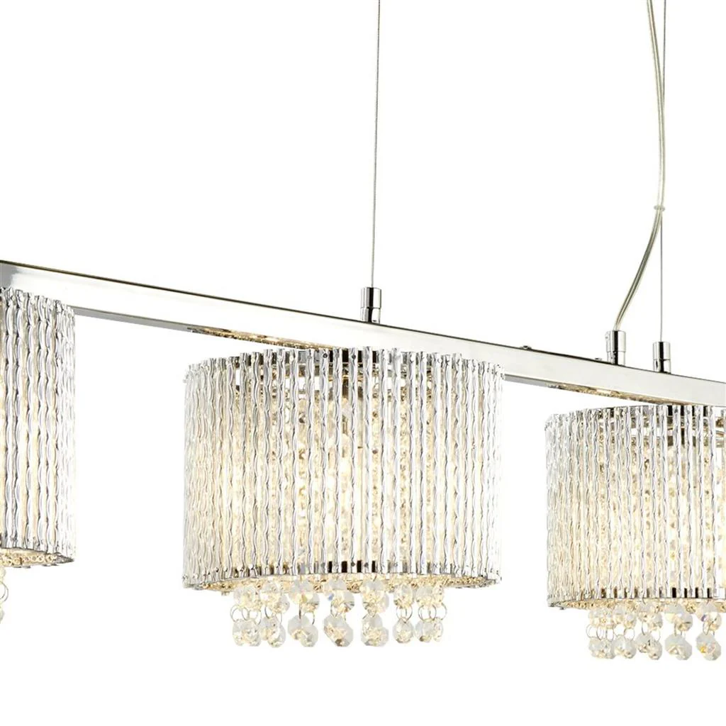 Elise II 4Lt Kitchen Light - Chrome Metal & Clear Crystal - Image 3