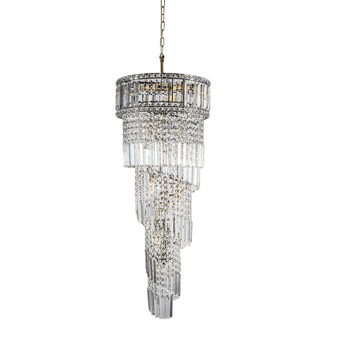Elizabeth 13/21Lt Crystal Pendant - Antique Brass/Polished Chrome - Image 10