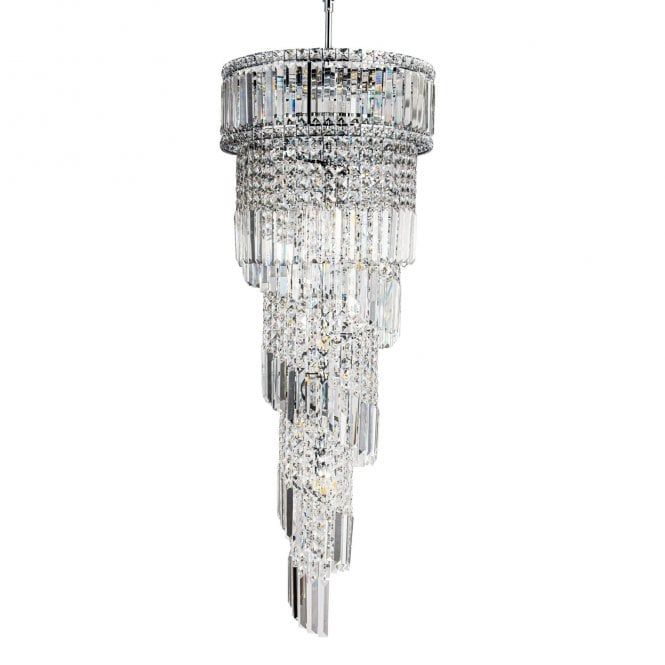 Elizabeth 13/21Lt Crystal Pendant - Antique Brass/Polished Chrome - Image 2