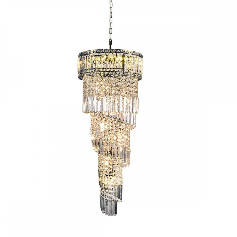 Elizabeth 13/21Lt Crystal Pendant - Antique Brass/Polished Chrome - Image 3