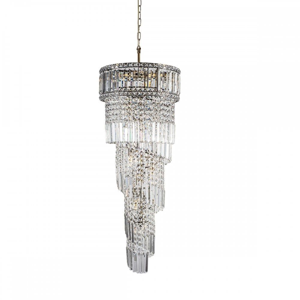 Elizabeth 13/21Lt Crystal Pendant - Antique Brass/Polished Chrome - Image 4