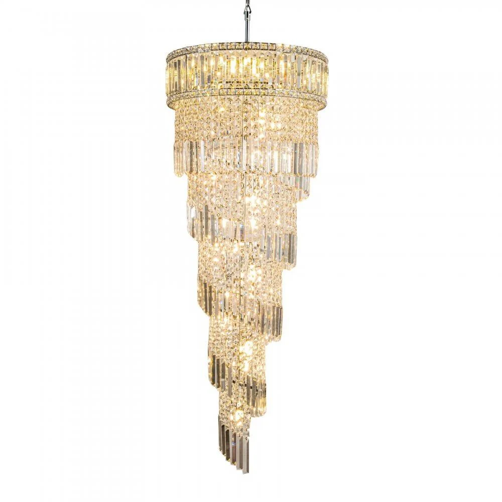 Elizabeth 13/21Lt Crystal Pendant - Antique Brass/Polished Chrome - Image 5