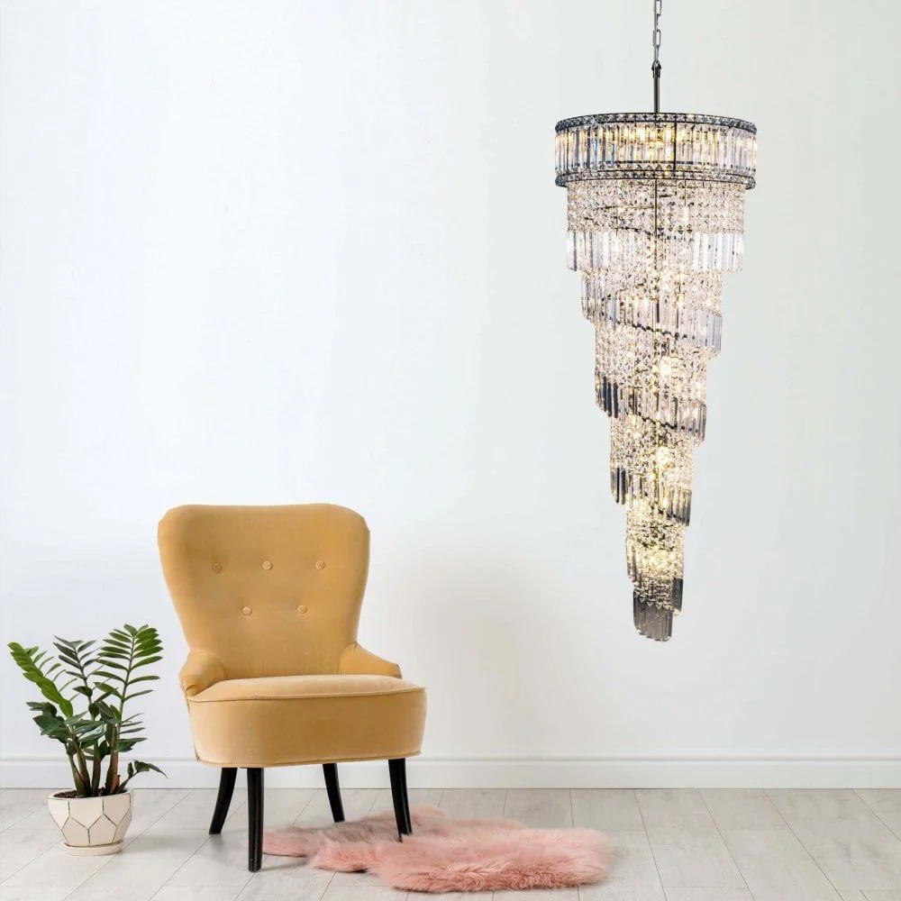 Elizabeth 13/21Lt Crystal Pendant - Antique Brass/Polished Chrome - Image 7