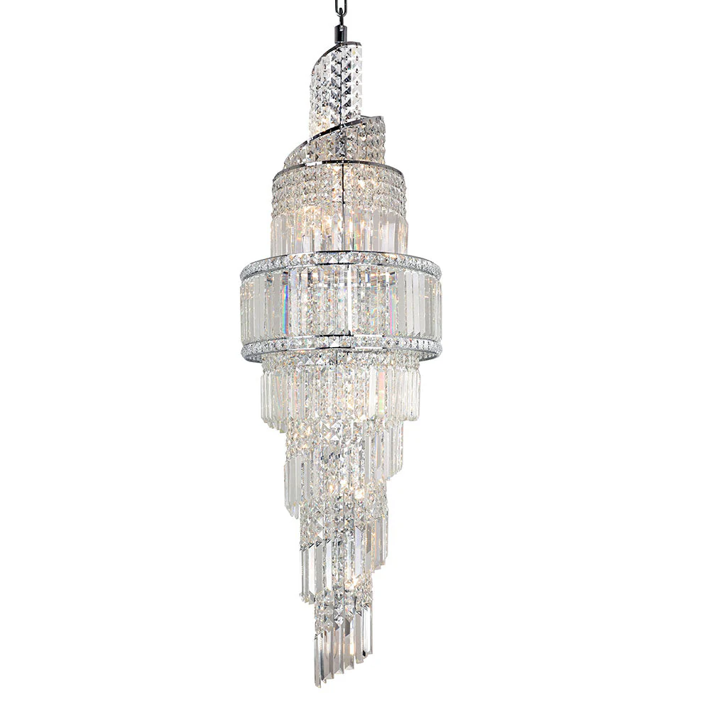 Elizabeth 19Lt/24Lt Crystal Pendant - Satin/Gold/Antique Brass/Polished Chrome - Image 3
