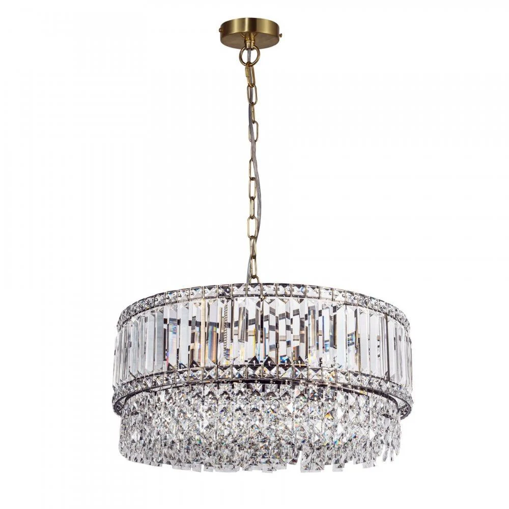 Elizabeth 3Lt/6Lt/9Lt Crystal Pendant - Antique Brass/Polished Chrome - Image 10